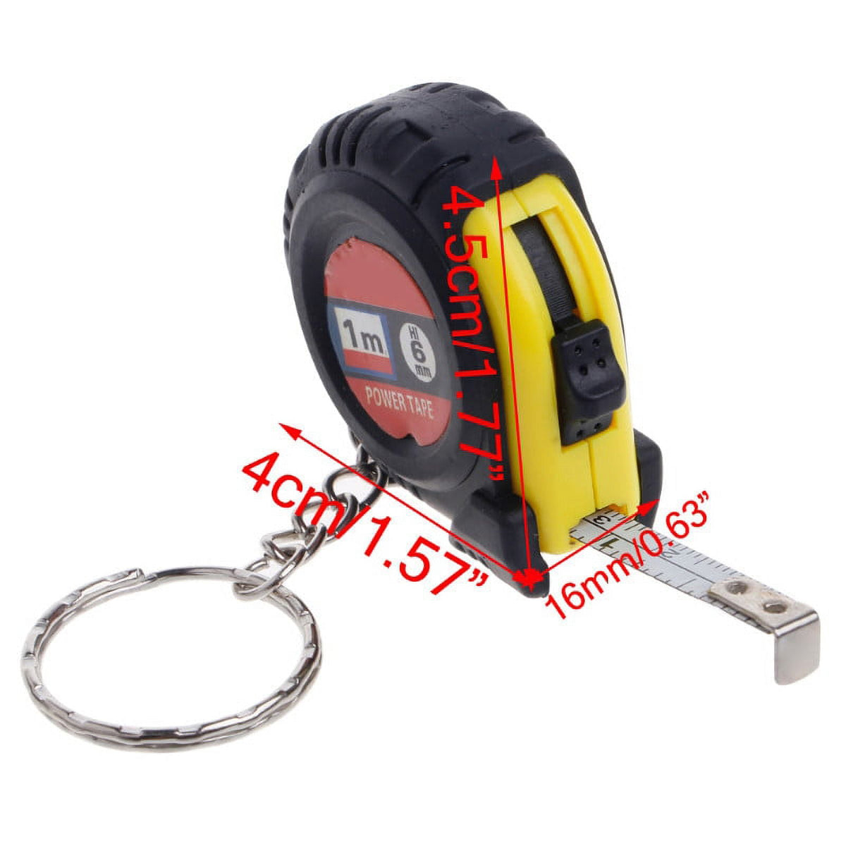 Mini Retractable Tape Measure, 2 m Keyring Pocket Tape with Lock and Swivel Hook - Image 6
