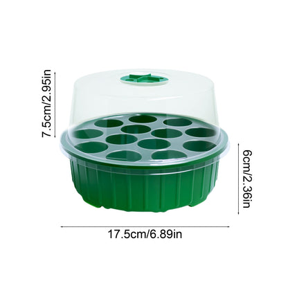 Seed Starter Tray with Clear Humidity Dome and Adjustable Vents, 13 Cells, Green - Image 3