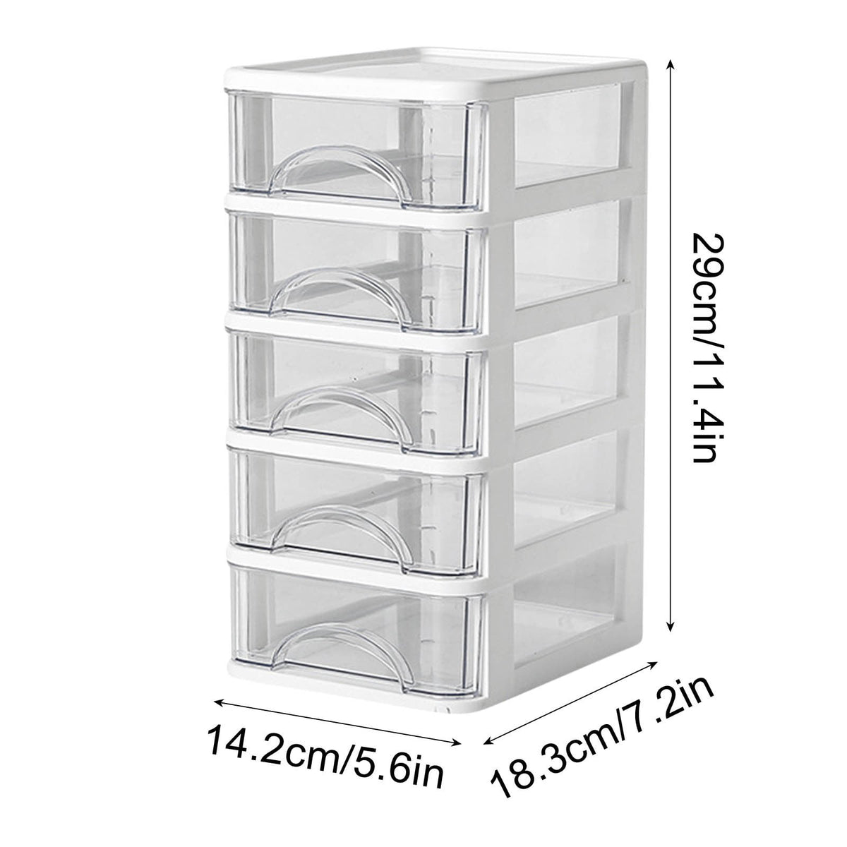 Clear Stackable Desktop Drawer Organizer, 5 Drawers, 11.4 in Tall - Image 4