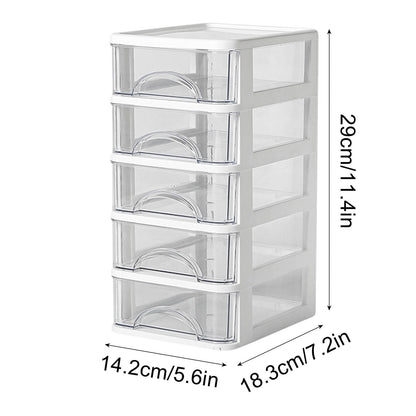 Clear Stackable Desktop Drawer Organizer, 5 Drawers, 11.4 in Tall - Image 4