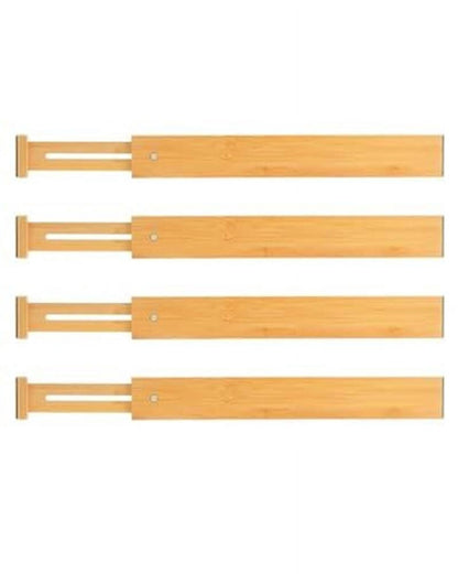 Adjustable Bamboo Drawer Dividers, 17-22 in Expandable Organizers, Set of 4 - Image 6
