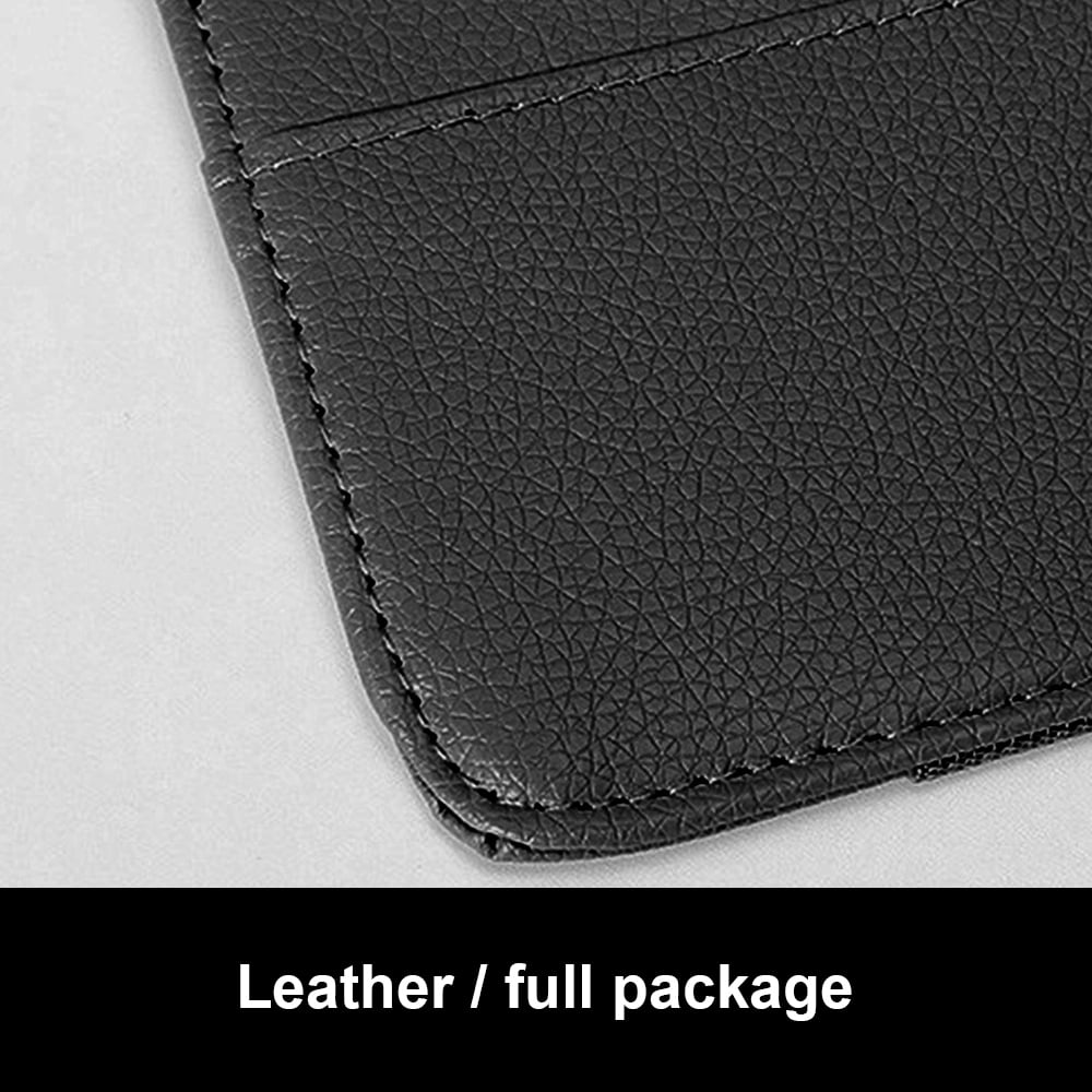Faux Leather Car Sun Visor Organizer with Zip Pocket and Card Slots - Image 3