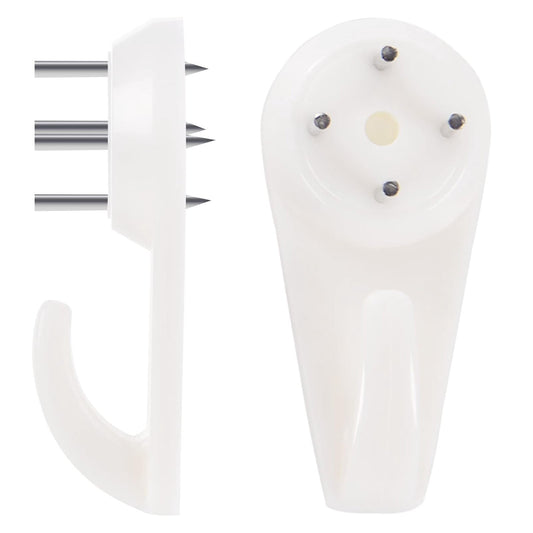 Invisible Picture Hangers for Hard Walls, 25 lb No-Drill Hooks with Level, Pack of 50