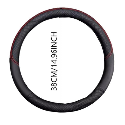 Breathable Fabric Steering Wheel Cover, Elastic No-Ring Design for 14.5-15 in Wheels - Image 3