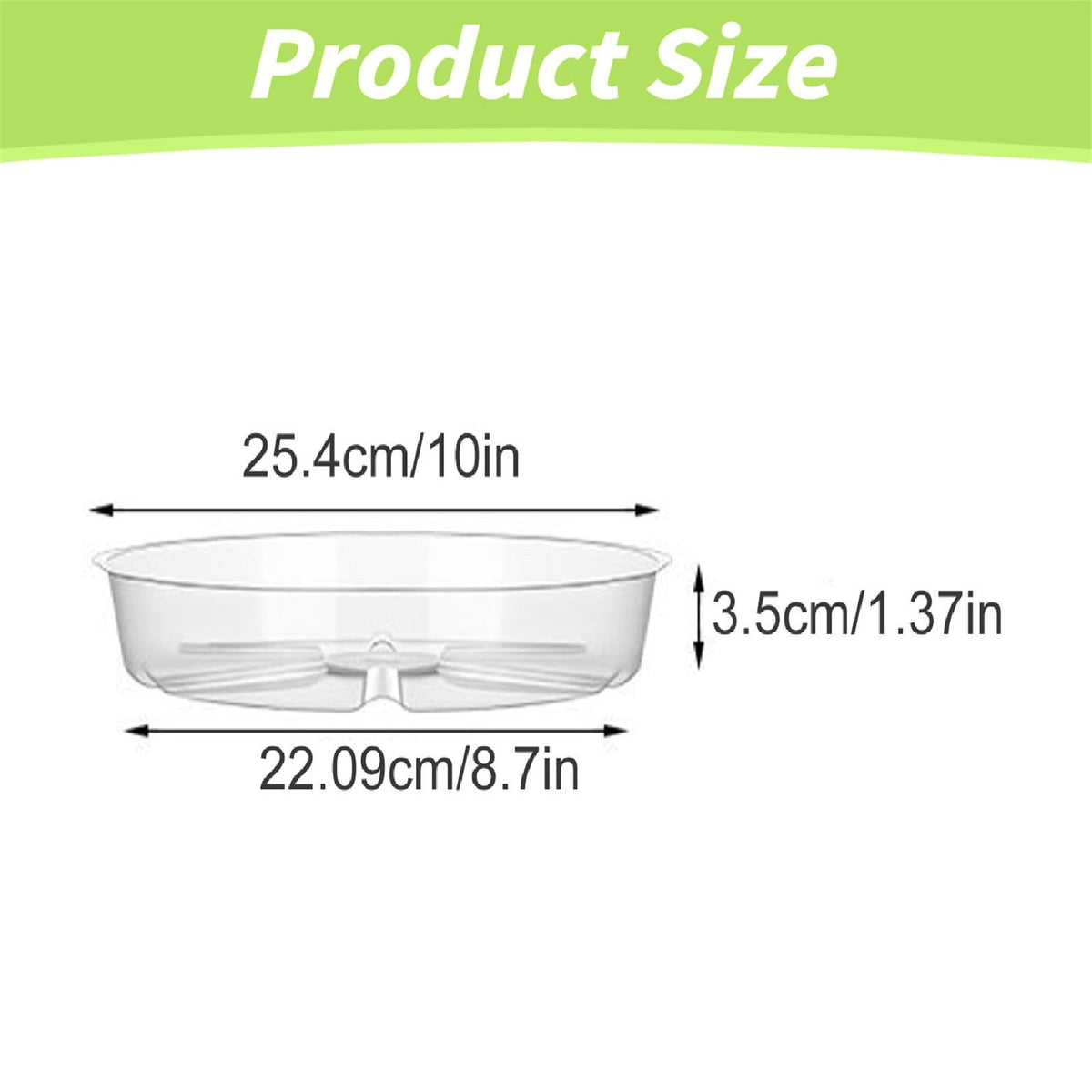 Clear Round Plastic Plant Saucer, 10-Inch Drip Tray for Indoor and Outdoor Pots - Image 5