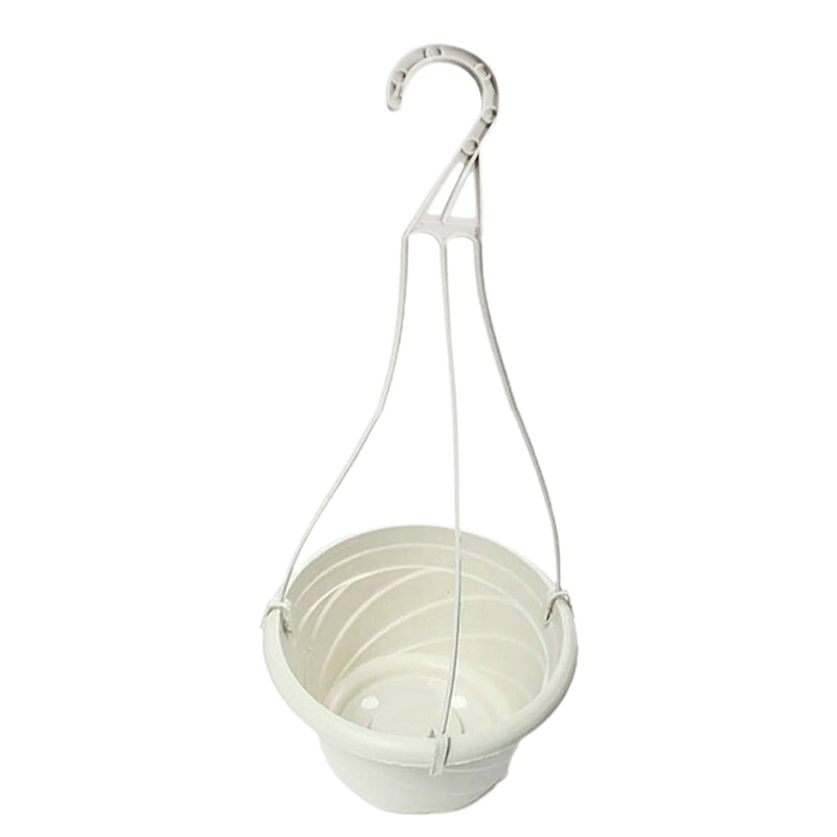 Plastic Hanging Plant Pots with Chain, White Railing and Wall Planters - Image 3
