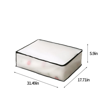 Large Under-Bed Storage Bag with Zip Lid and Handles, Clear Foldable Organizer - Image 3