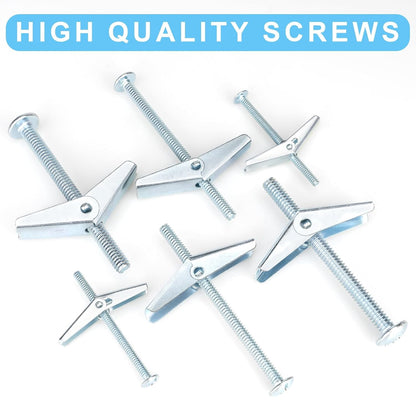 Toggle Bolt Drywall Anchors, 1/8 in Metal Butterfly Anchors, 50 Pieces - Image 5