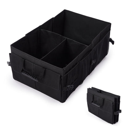 Collapsible Car Trunk Organizer, 24 x 15 x 10 in Black Polyester Storage Bin