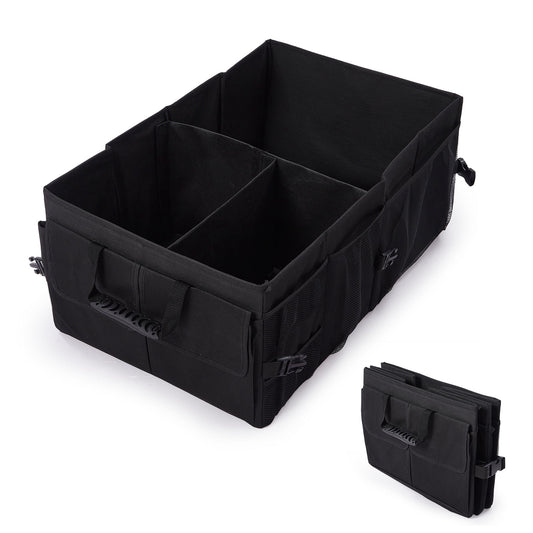 Collapsible Car Trunk Organizer, 24 x 15 x 10 in Black Polyester Storage Bin
