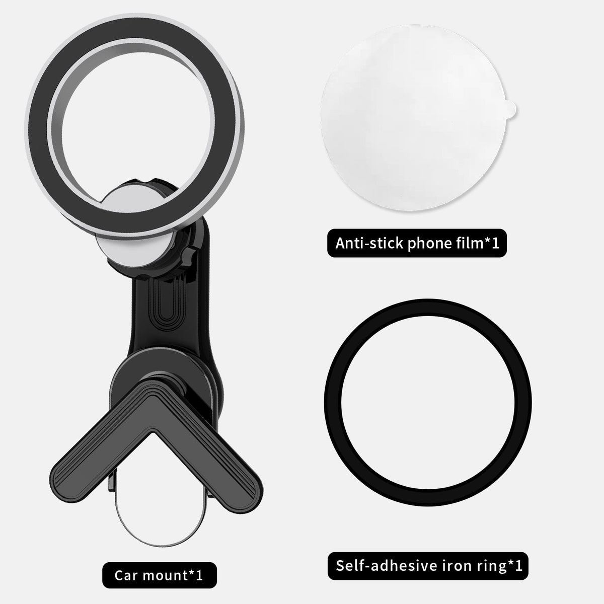 Magnetic Phone Mount for Center Touchscreen Displays, Black and Silver - Image 5