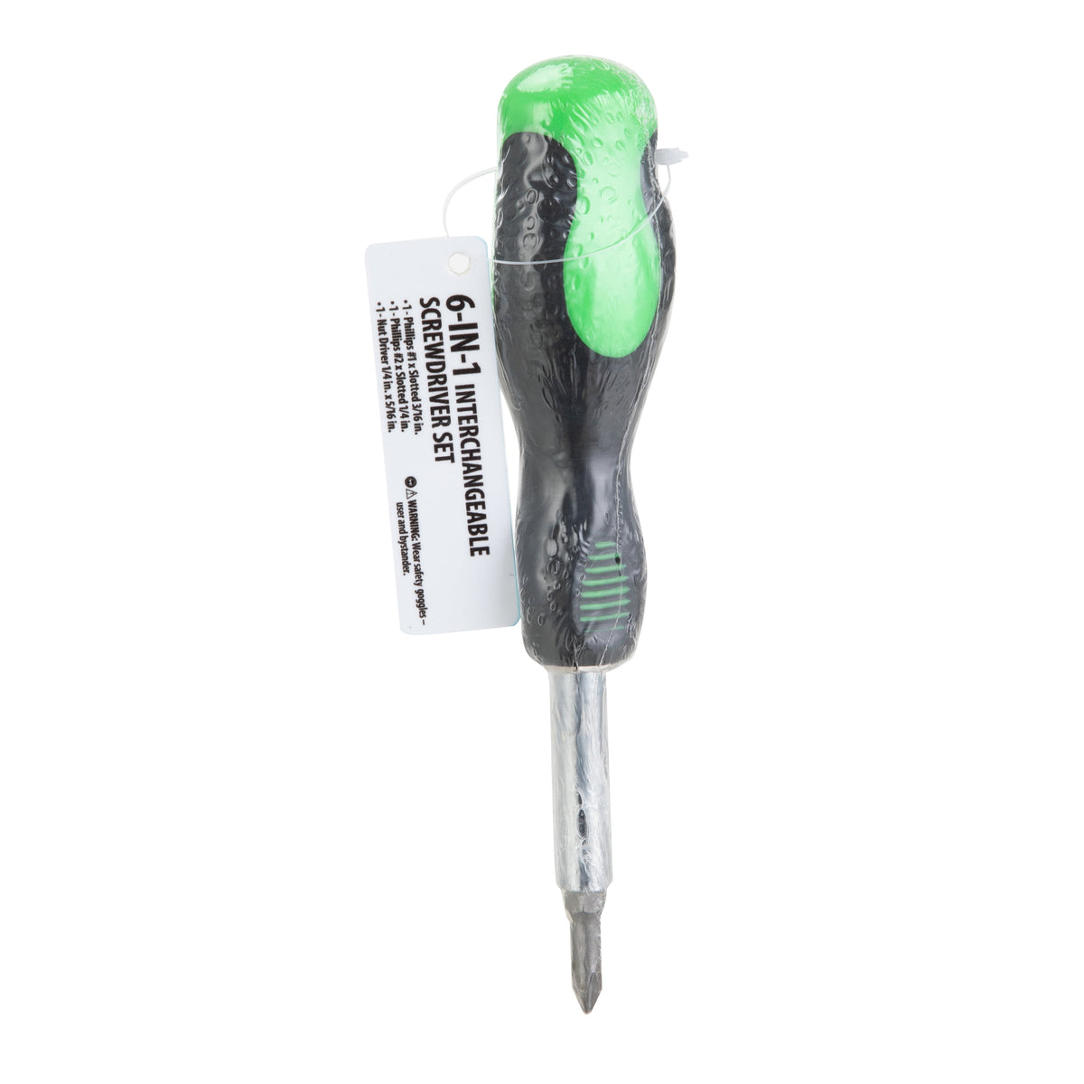 6-in-1 Interchangeable Screwdriver with Phillips, Slotted and Nut Driver Bits - Image 5