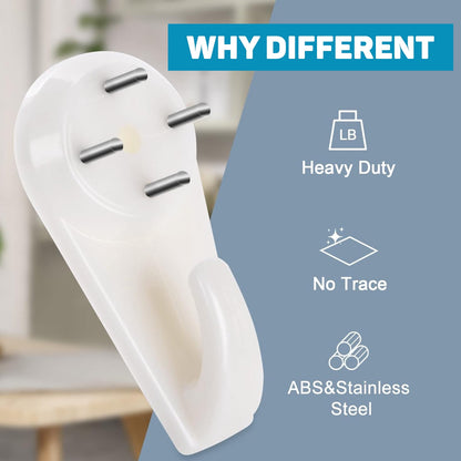 Invisible Picture Hangers for Hard Walls, 25 lb No-Drill Hooks with Level, Pack of 50 - Image 2