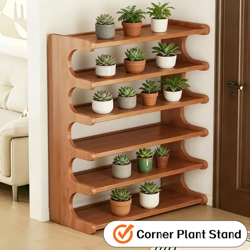 Six-Tier Bamboo Shoe Rack, Tall Freestanding Entryway Shelf - Image 6
