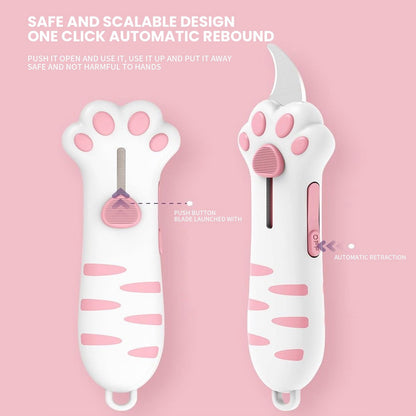 Retractable Cat Paw Utility Knife, Slim Box Cutter for Desk and Office - Image 4