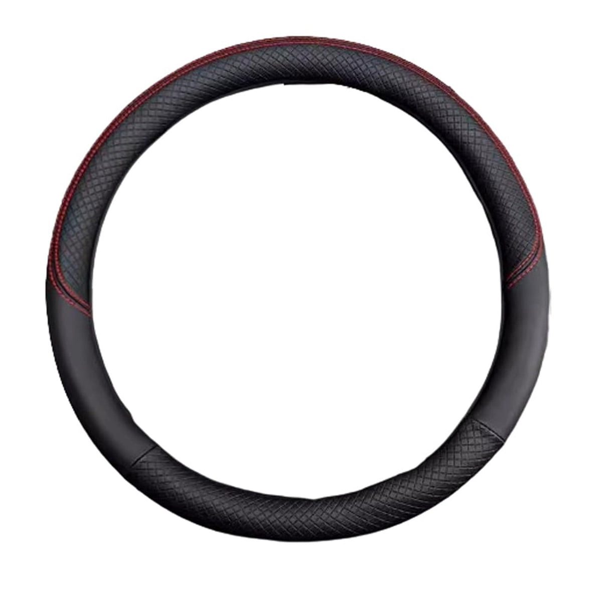 Breathable Fabric Steering Wheel Cover, Elastic No-Ring Design for 14.5-15 in Wheels