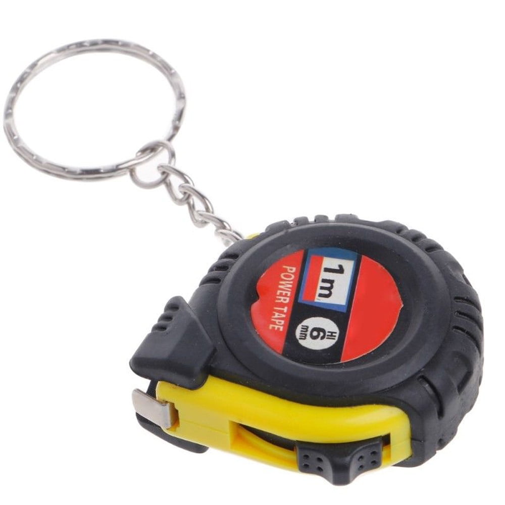Mini Retractable Tape Measure, 2 m Keyring Pocket Tape with Lock and Swivel Hook - Image 3