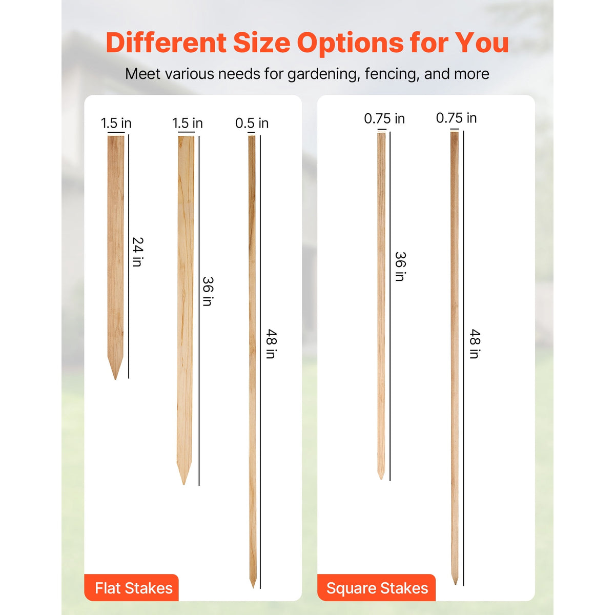 Fir Wood Garden Stakes, 48 x 0.5 x 0.69 in, Pointed, Pack of 25 - Image 5