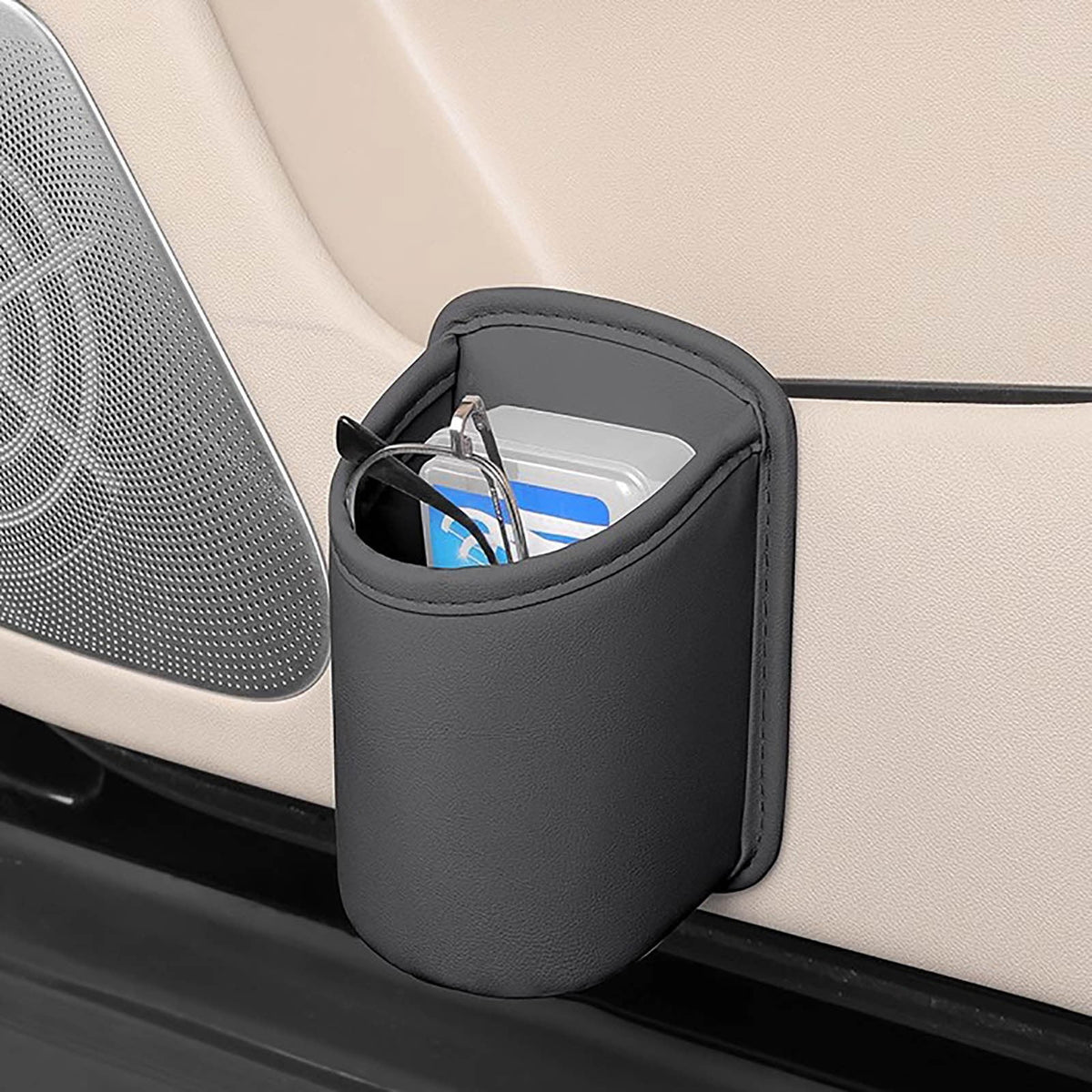 Clip-On Car Door Cup Holder, Faux Leather Bottle and Drink Organizer, 16 x 10 cm - Image 5