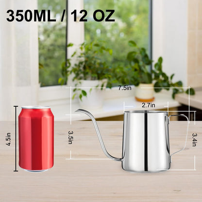 Small Stainless Steel Indoor Watering Can, 12 oz with Long Narrow Spout - Image 6