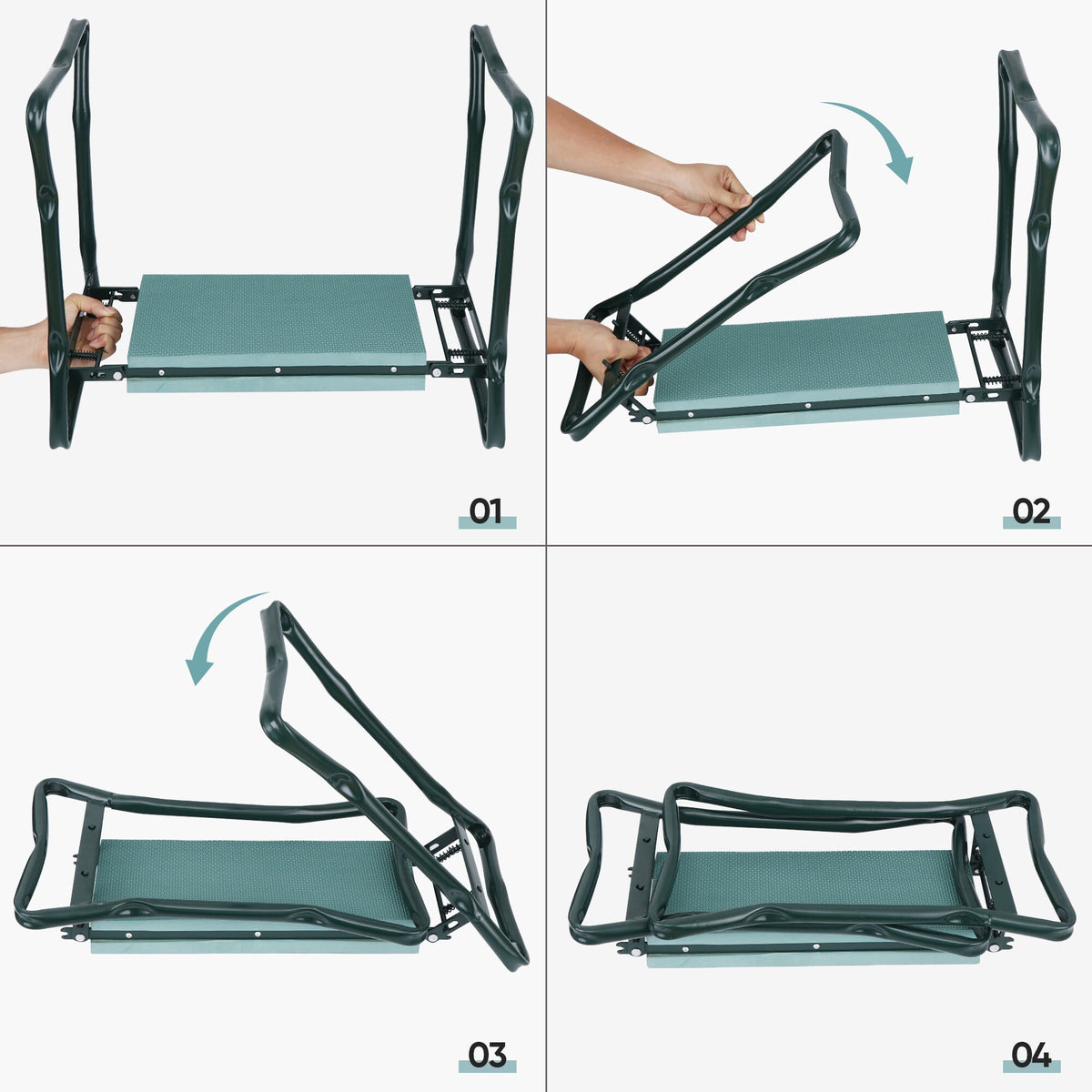 Folding Garden Kneeler and Seat with Foam Pad and Tool Pouch - Image 5