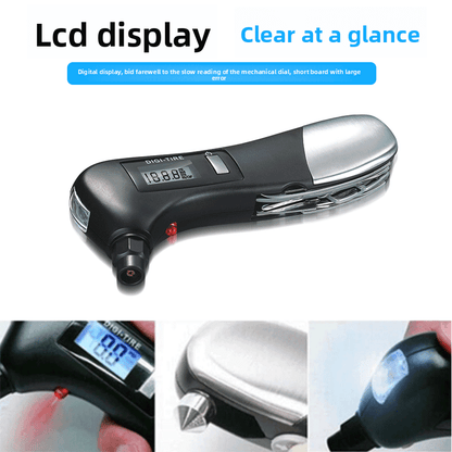 Digital Tire Pressure Gauge 9-in-1 Car Emergency Multi-Tool with Flashlight - Image 2