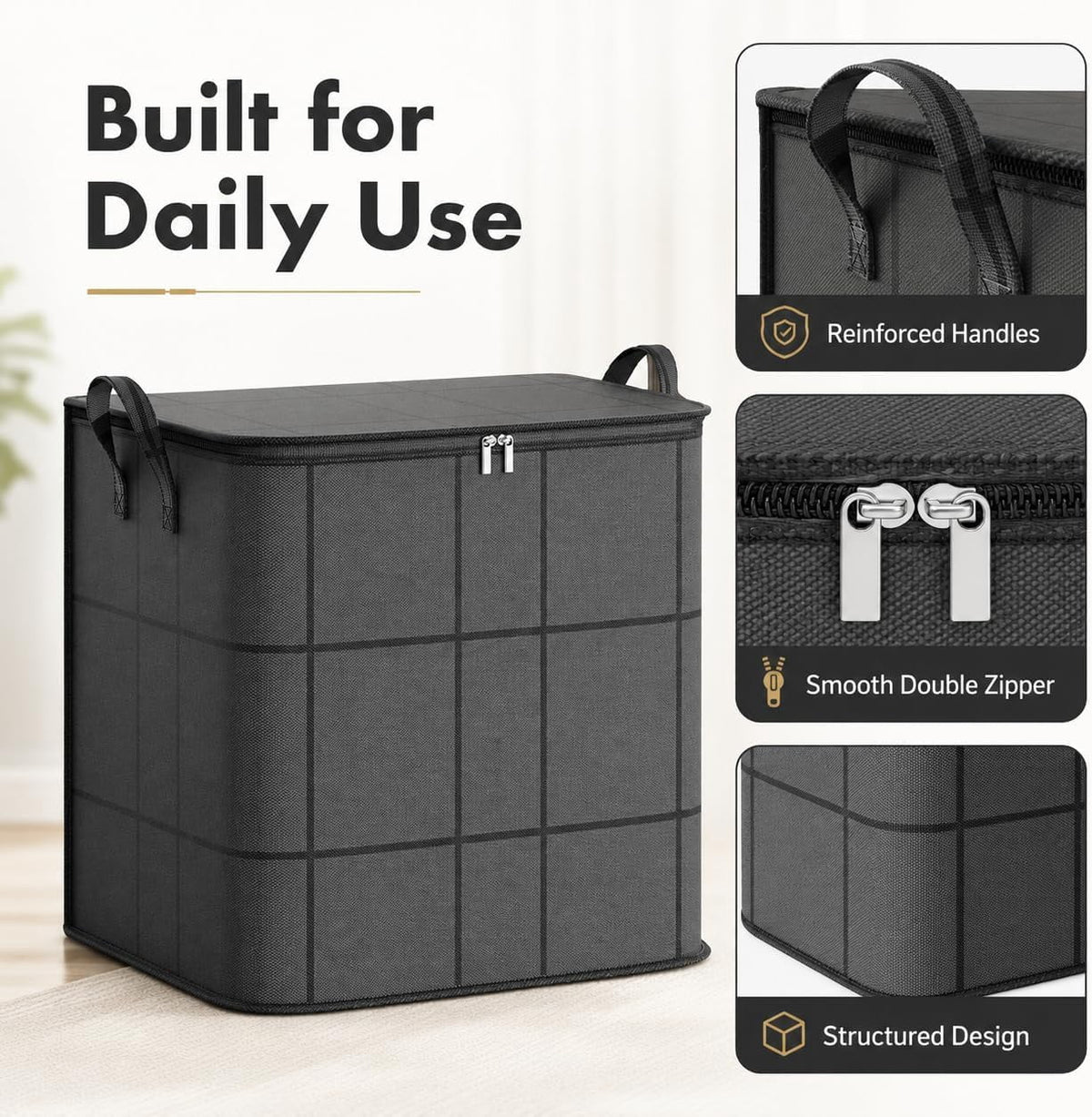 Extra-Large Foldable Storage Bags with Reinforced Handles for Bedding and Moving - Image 4