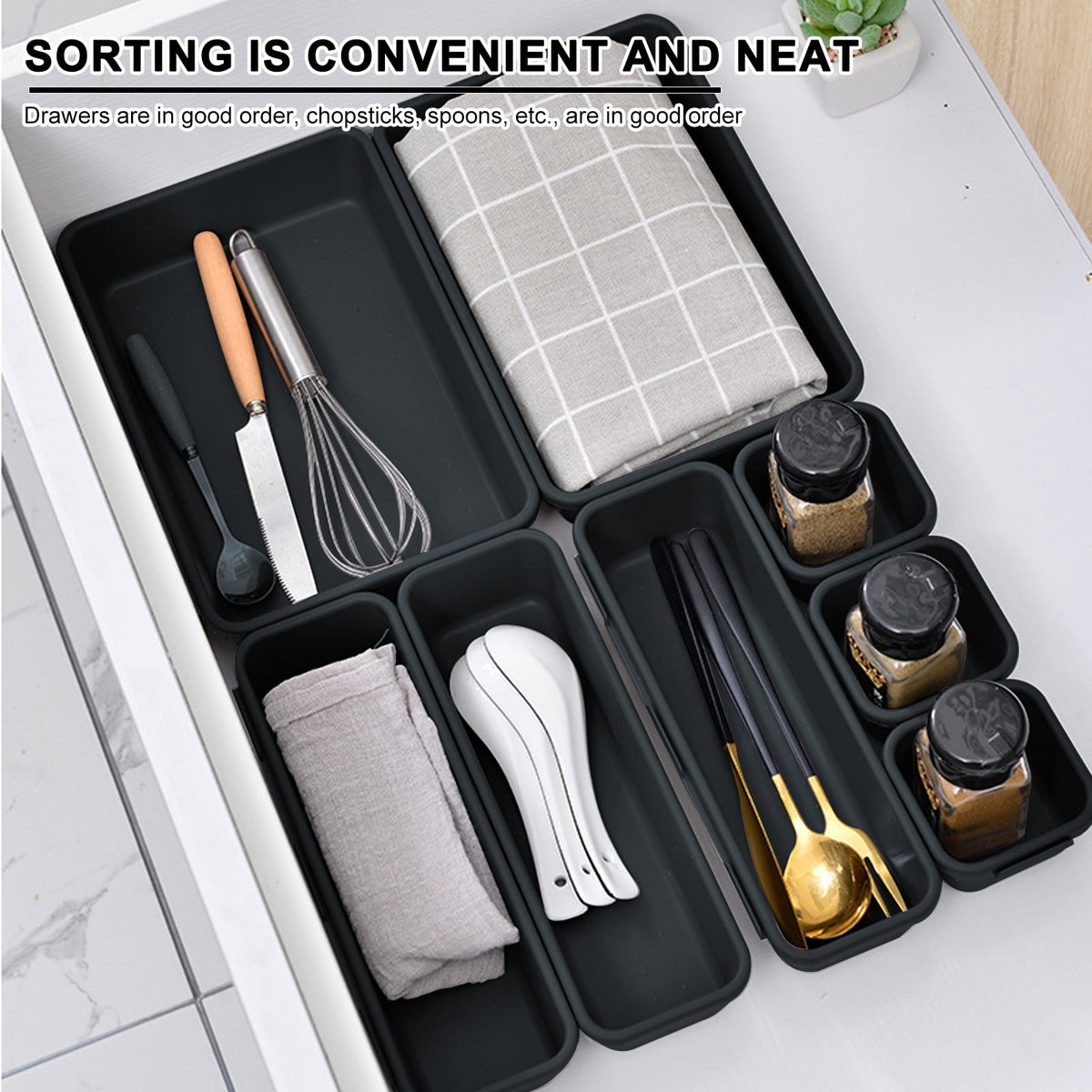 Interlocking Toolbox Drawer Organizer Trays, 3 Sizes, 40-Piece Set - Image 4