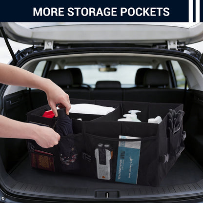 Collapsible Car Trunk Organizer, 24 x 15 x 10 in Black Polyester Storage Bin - Image 2
