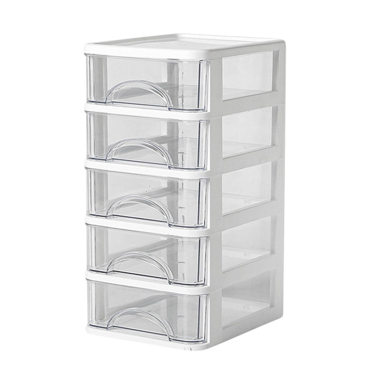 Clear Stackable Desktop Drawer Organizer, 5 Drawers, 11.4 in Tall