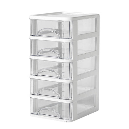 Clear Stackable Desktop Drawer Organizer, 5 Drawers, 11.4 in Tall
