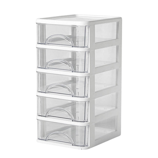 Clear Stackable Desktop Drawer Organizer, 5 Drawers, 11.4 in Tall
