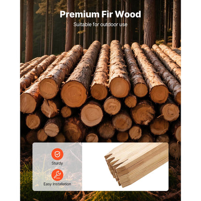 Fir Wood Garden Stakes, 48 x 0.5 x 0.69 in, Pointed, Pack of 25 - Image 3