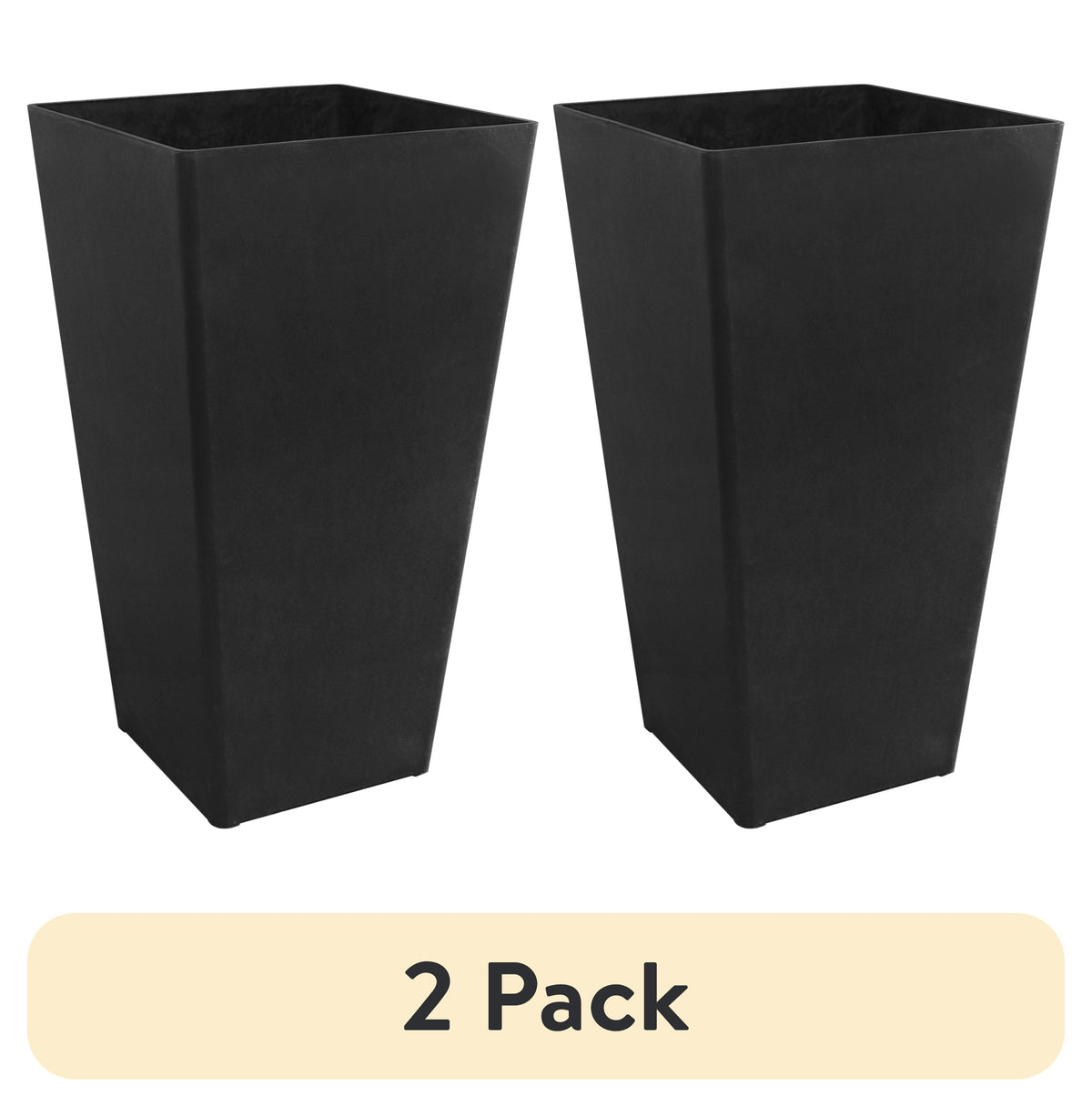 24-Inch Slate Grey Recycled Planter, Indoor and Outdoor, Set of 2 - Image 2