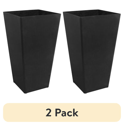 24-Inch Slate Grey Recycled Planter, Indoor and Outdoor, Set of 2 - Image 2