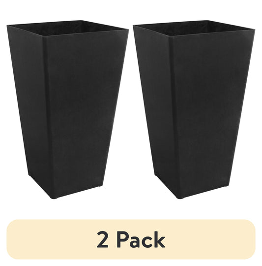 24-Inch Slate Grey Recycled Planter, Indoor and Outdoor, Set of 2 - Image 2