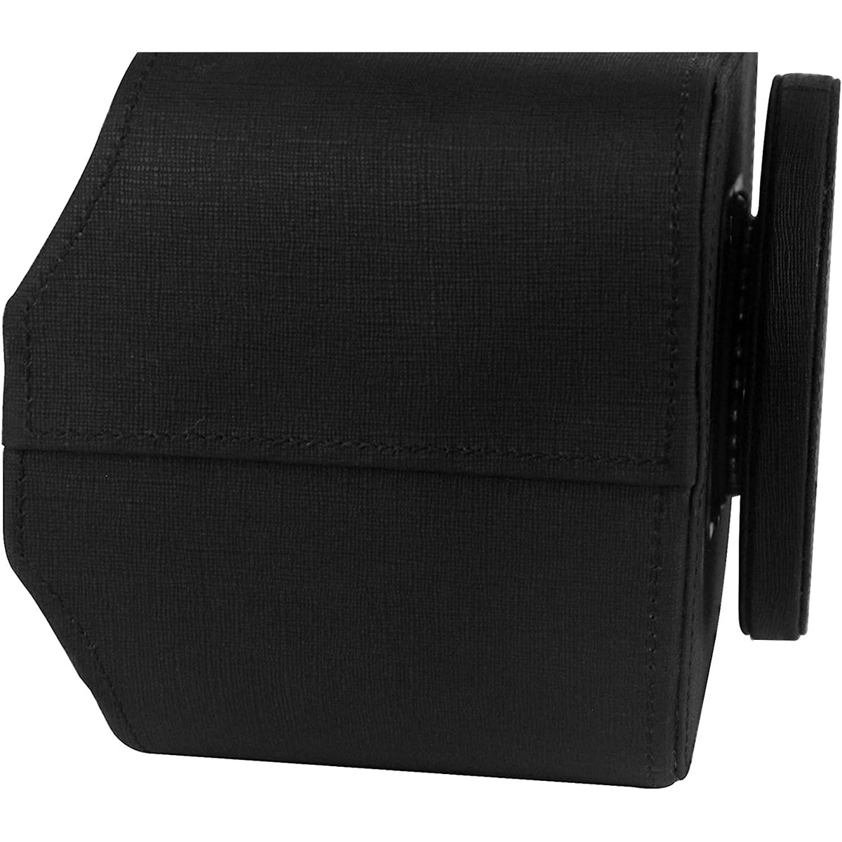 Rotating Faux Leather Remote Control Caddy, 5-Compartment Desk Organizer, Black - Image 6