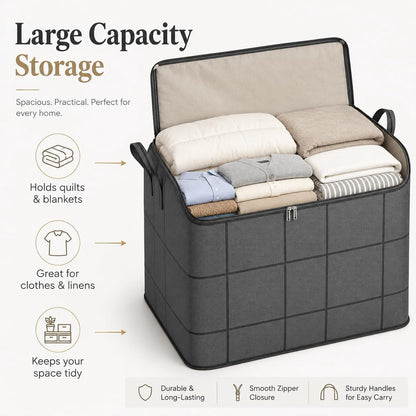 Extra-Large Foldable Storage Bags with Reinforced Handles for Bedding and Moving - Image 3