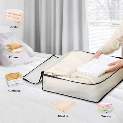 Large Under-Bed Storage Bag with Zip Lid and Handles, Clear Foldable Organizer - Image 5