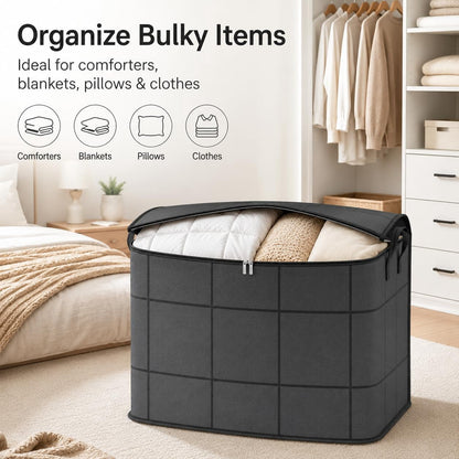Extra-Large Foldable Storage Bags with Reinforced Handles for Bedding and Moving - Image 2