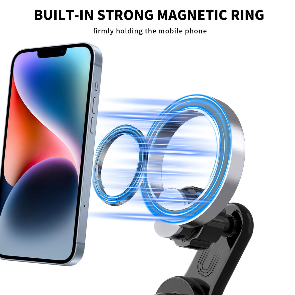 Magnetic Phone Mount for Center Touchscreen Displays, Black and Silver - Image 4
