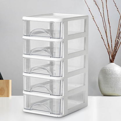 Clear Stackable Desktop Drawer Organizer, 5 Drawers, 11.4 in Tall - Image 3