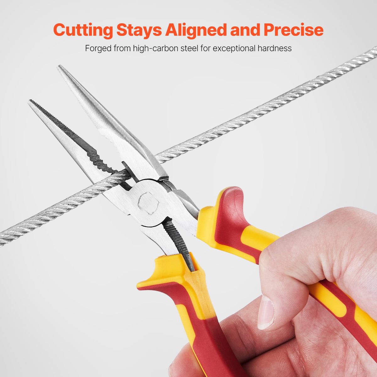Needle Nose Pliers Set, 8-Inch and 6-Inch Carbon Steel with Soft Grips, 2-Piece - Image 2
