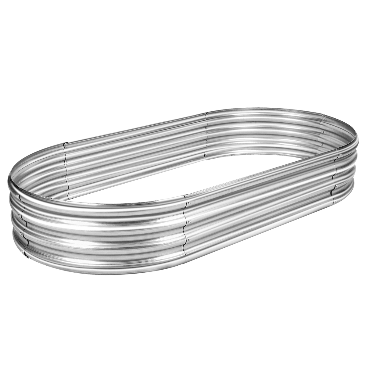 Oval Galvanized Steel Raised Garden Bed, 5 ft, 60 x 29 x 11 in, Silver