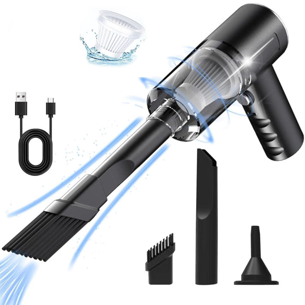 Cordless Handheld Car Vacuum with Blower Function and Attachments - Image 2