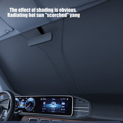 Foldable Reflective Windshield Sunshade, 55 x 27.5 in, with Storage Pouch - Image 6
