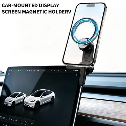 Magnetic Phone Mount for Center Touchscreen Displays, Black and Silver - Image 2