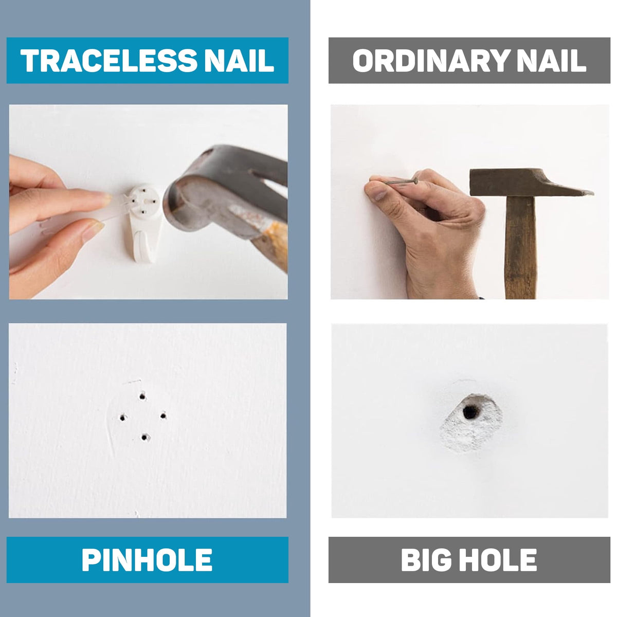 Invisible Picture Hangers for Hard Walls, 25 lb No-Drill Hooks with Level, Pack of 50 - Image 4