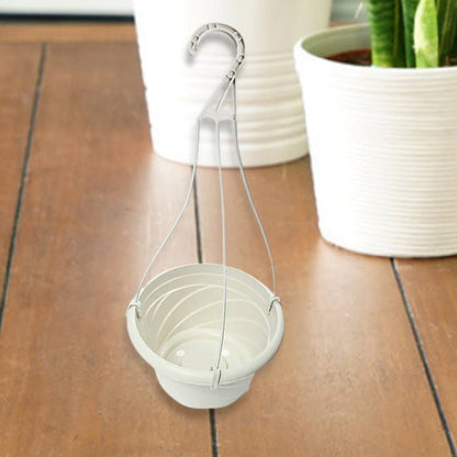 Plastic Hanging Plant Pots with Chain, White Railing and Wall Planters - Image 5
