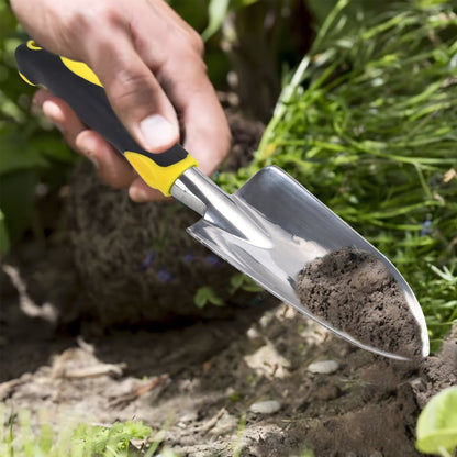 Aluminum Garden Trowel with Rubber Grip and Depth Scale, 11.8 in, Yellow - Image 5